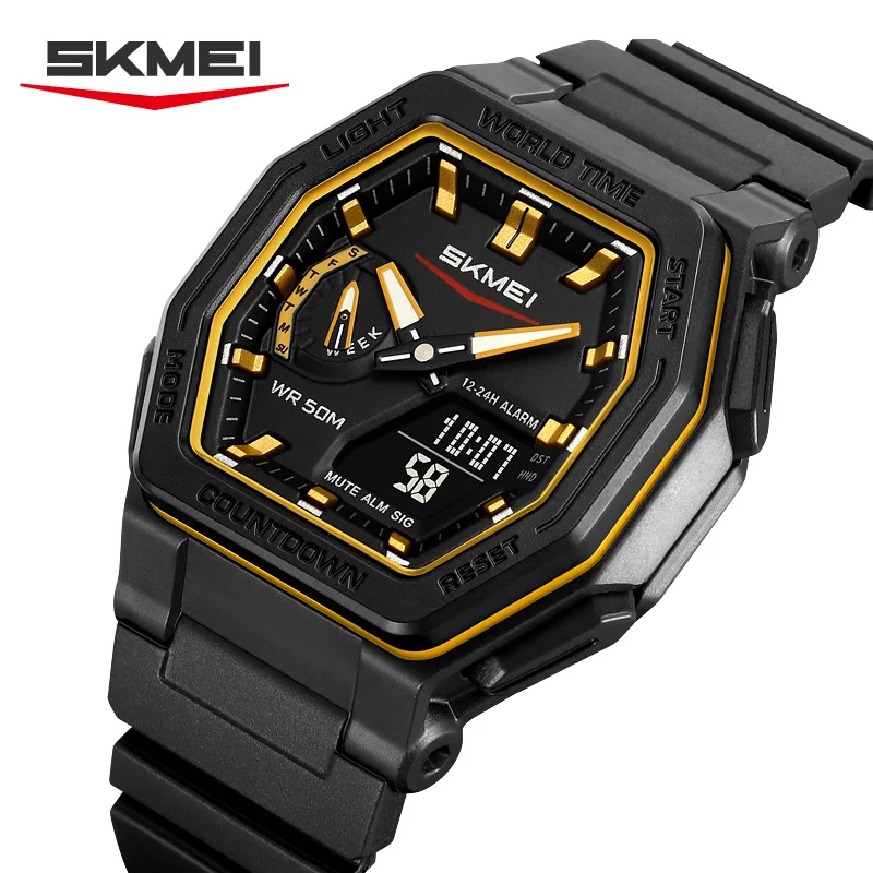 SKMEI 2438 Calendar Analog Stopwatch timing Alarm LED night light Clock Casual Dual Digital Display Quartz Waterproof Watches
SKMEI 2438 Calendar Analog Stopwatch timing Alarm LED night light Clock Casual Dual Digital Display Quartz Waterproof Watches