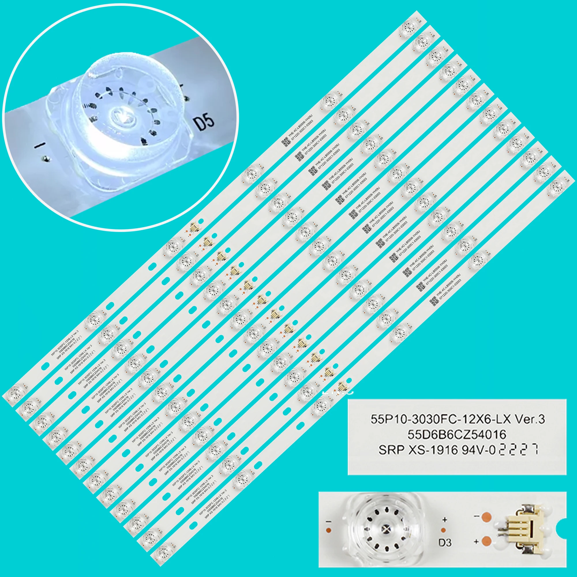 LED Strip For 55AC712 55P10-3030FC-12X6-LX20200106 YHF-4C-LB5506-YH09J 55C715 55C715X1 55C815X1 55C815 55C717 55C716 55C78
LED Strip For 55AC712 55P10-3030FC-12X6-LX20200106 YHF-4C-LB5506-YH09J 55C715 55C715X1 55C815X1 55C815 55C717 55C716 55C78
