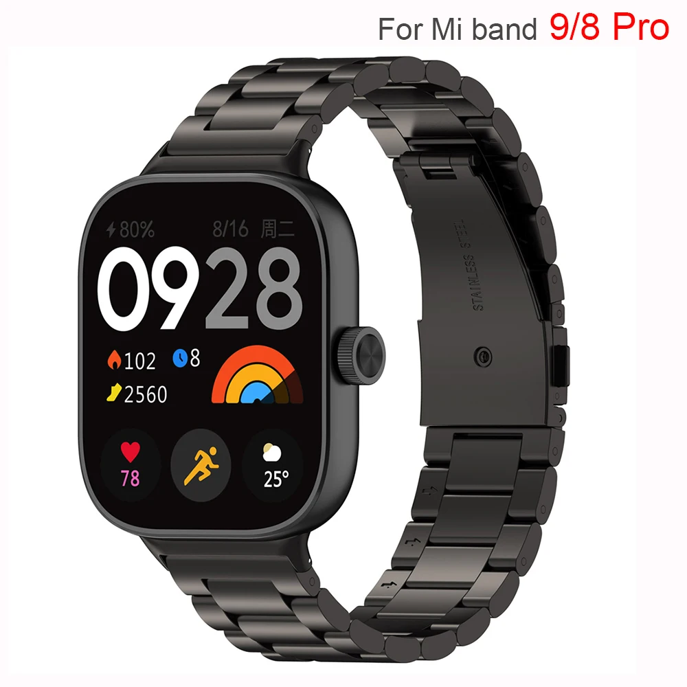 Ремешок для часов из нержавеющей стали для Xiaomi Mi Band 9 Pro/Mi Band 8 Pro, женский и мужской металлический ремешок на запястье, петля для Redmi Watch 4/5
Ремешок для часов из нержавеющей стали для Xiaomi Mi Band 9 Pro/Mi Band 8 Pro, женский и мужской металлический ремешок на запястье, петля для Redmi Watch 4/5