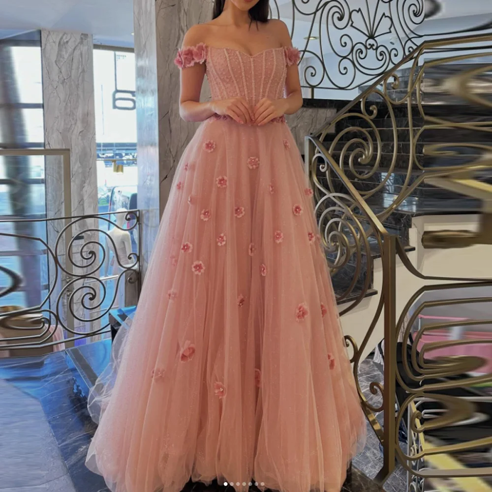 Women's A-line Evening Dresses Floor-length Off The Shoulder Sleeveless Prom Dresses Fashion Sequined Flowers Customized Gowns
Women's A-line Evening Dresses Floor-length Off The Shoulder Sleeveless Prom Dresses Fashion Sequined Flowers Customized Gowns