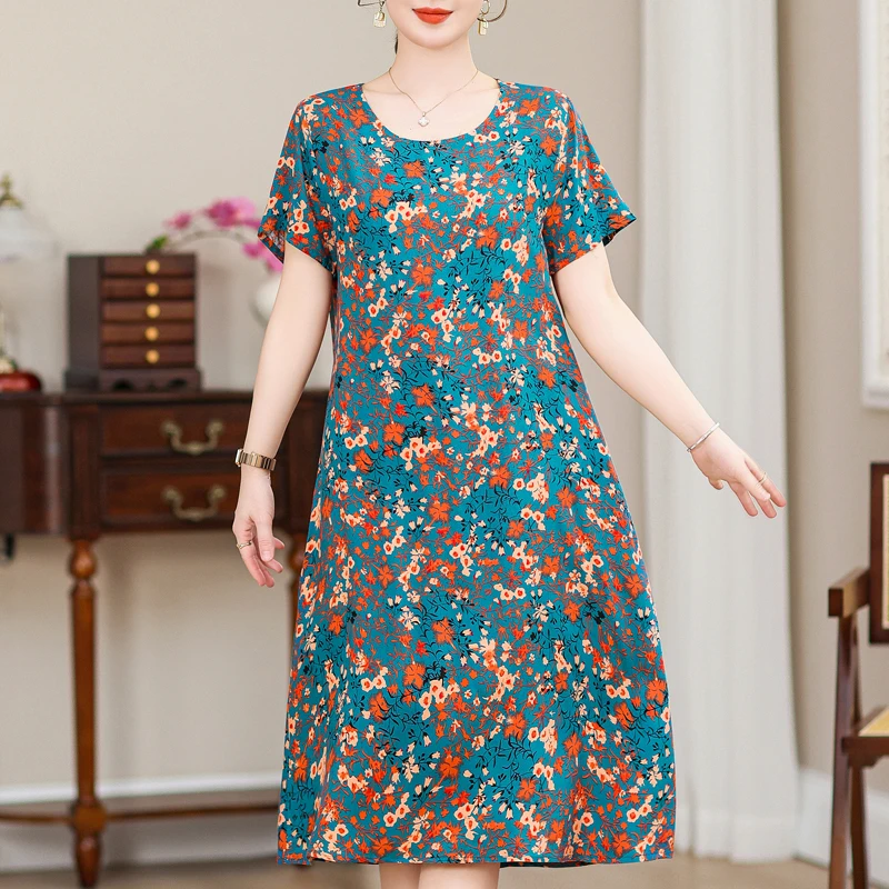 Summer Elegant Long Dresses for Women 2024 New Short Sleeve Vintage Print Summer Dress Female Clothing High Quality
Summer Elegant Long Dresses for Women 2024 New Short Sleeve Vintage Print Summer Dress Female Clothing High Quality