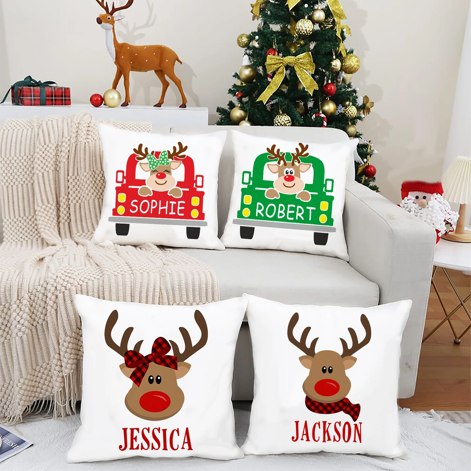 Personalised Pillow Case Deer with Name Pillow Dust Cover Bedroom Kids Christmas Party Decoration Pillowcase Xmas Gifts for Kids
Personalised Pillow Case Deer with Name Pillow Dust Cover Bedroom Kids Christmas Party Decoration Pillowcase Xmas Gifts for Kids