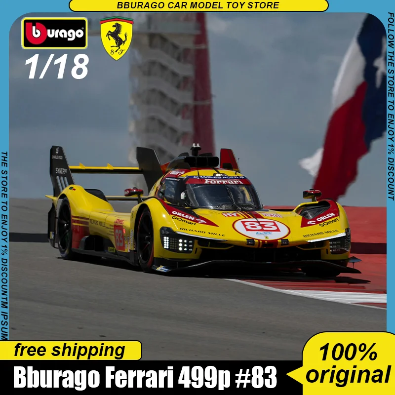 New In Stock Burago 1:18 2024 Wec Qatar Ferrari 499p 24h Lemans Racing No83 Alloy Miniature Diecast Model Ferrari 499p Toys Gift
New In Stock Burago 1:18 2024 Wec Qatar Ferrari 499p 24h Lemans Racing No83 Alloy Miniature Diecast Model Ferrari 499p Toys Gift
