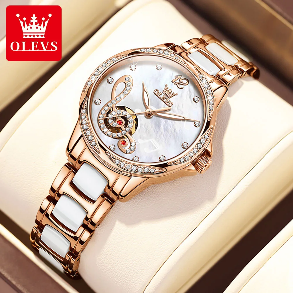 OLEVS 6656 Luxury Women's Watch Music Note Hollowed Luminous Waterproof Fully Automatic Mechanical Ladies Wristwatch
OLEVS 6656 Luxury Women's Watch Music Note Hollowed Luminous Waterproof Fully Automatic Mechanical Ladies Wristwatch