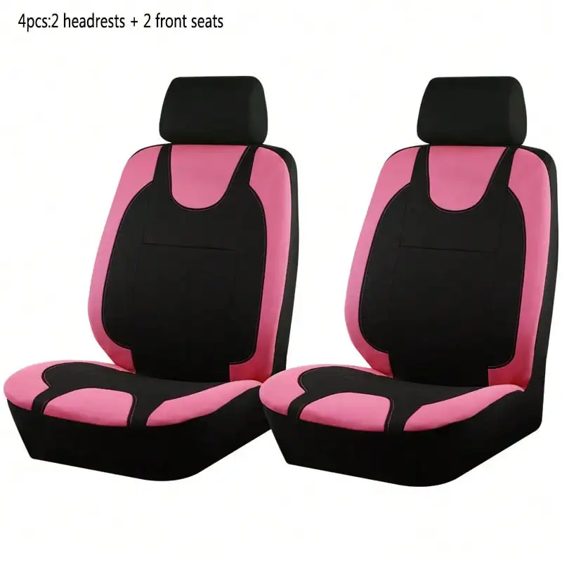 4pcs Car Seat Covers Set Pink Black Front Seats With Headrests Airbag Compatible Soft Fabric Foam
4pcs Car Seat Covers Set Pink Black Front Seats With Headrests Airbag Compatible Soft Fabric Foam