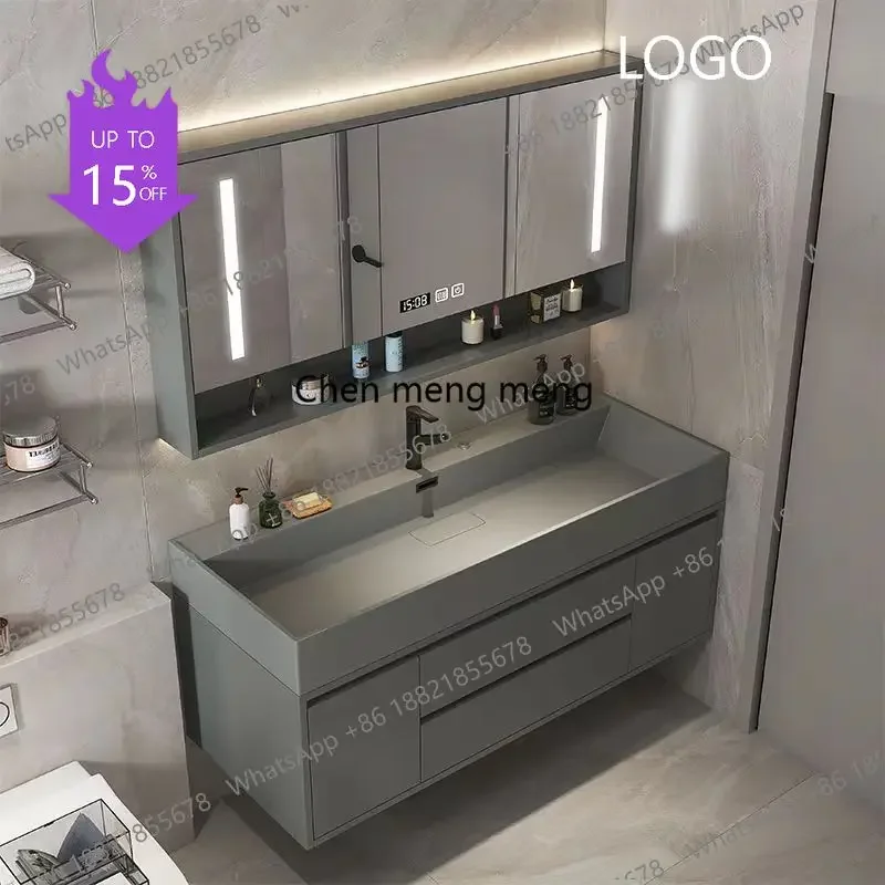 K182Light Luxury Nordic Bathroom Cabinet Floor Wall Slate Integrated Washbasin Bathroom Vanity Cabinet with Sink Bathroom Furnit
K182Light Luxury Nordic Bathroom Cabinet Floor Wall Slate Integrated Washbasin Bathroom Vanity Cabinet with Sink Bathroom Furnit