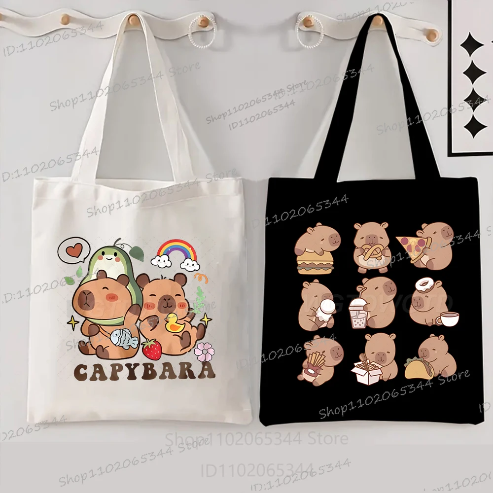 Cartoon Capybara Printed Tote Bags Daily Travel Beach Shoulder Bag Women Men Reusable Grocery Shopping Bag Student Handbags
Cartoon Capybara Printed Tote Bags Daily Travel Beach Shoulder Bag Women Men Reusable Grocery Shopping Bag Student Handbags