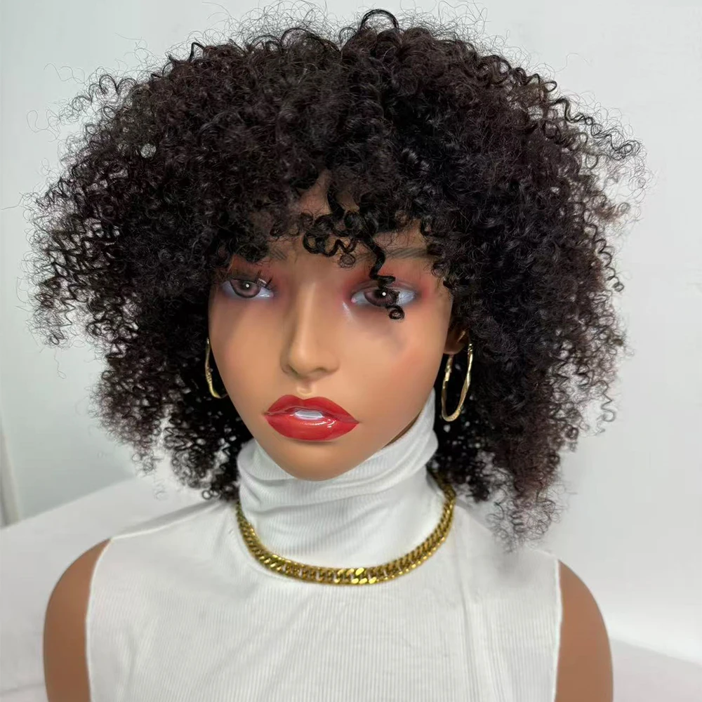 Short Kinky Curly Wigs Human Hair With Bangs Brazilian Virgin Hair Curly Wigs Full Machine Made Wig Cosplay Wigs For Black Women
Short Kinky Curly Wigs Human Hair With Bangs Brazilian Virgin Hair Curly Wigs Full Machine Made Wig Cosplay Wigs For Black Women