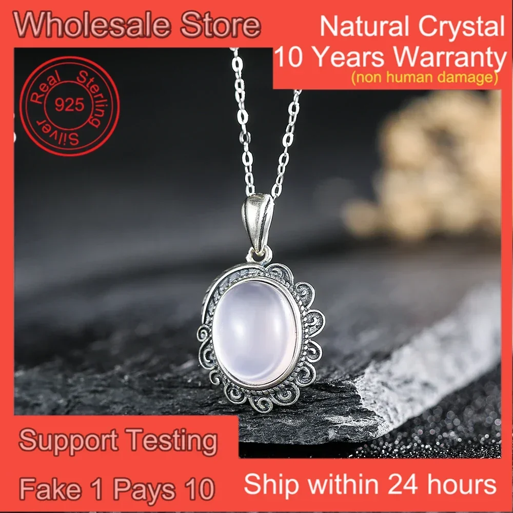 Natural Rose Quartz Pendant Necklace 11x9mm Oval Pink Crystal Sterling 925 Silver Chain Vintage Floral Handmade Boho Jewelry
Natural Rose Quartz Pendant Necklace 11x9mm Oval Pink Crystal Sterling 925 Silver Chain Vintage Floral Handmade Boho Jewelry