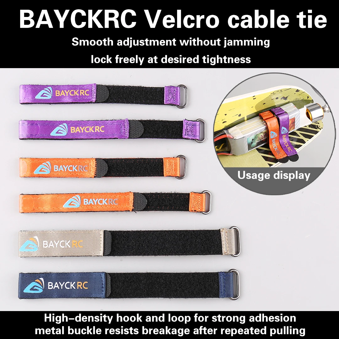 BAYCKRC Anti-Slip Battery Strap for FPV Racing Drone RC Fixed Wing with Metal Buckle Reusable Magic Hook Loop Tie down Belt
BAYCKRC Anti-Slip Battery Strap for FPV Racing Drone RC Fixed Wing with Metal Buckle Reusable Magic Hook Loop Tie down Belt