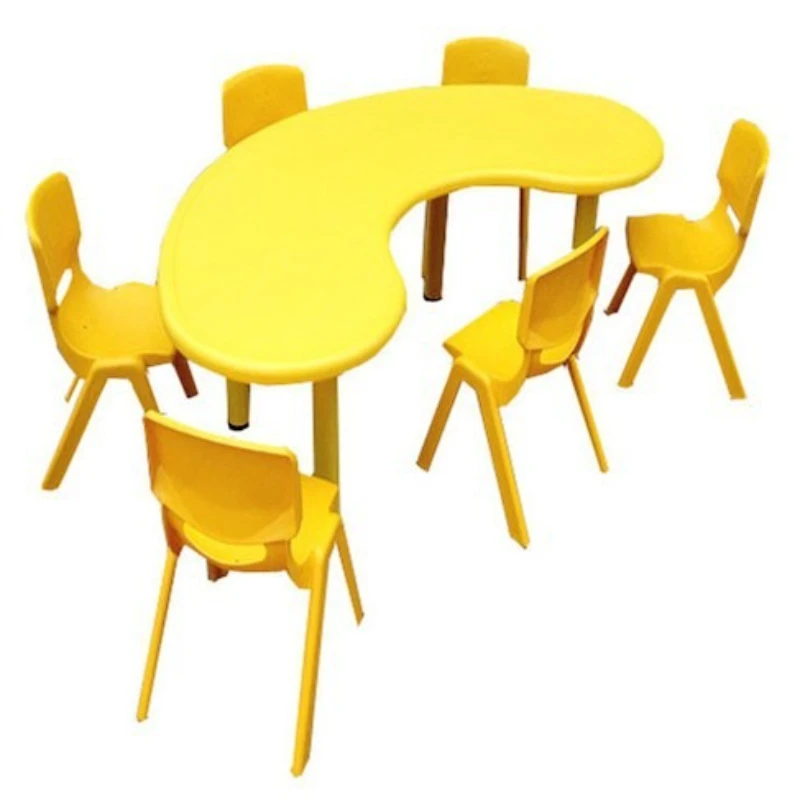 Kindergarten early education training institutions School plastic desks and chairs Children's moon table Lifting game table 
Kindergarten early education training institutions School plastic desks and chairs Children's moon table Lifting game table