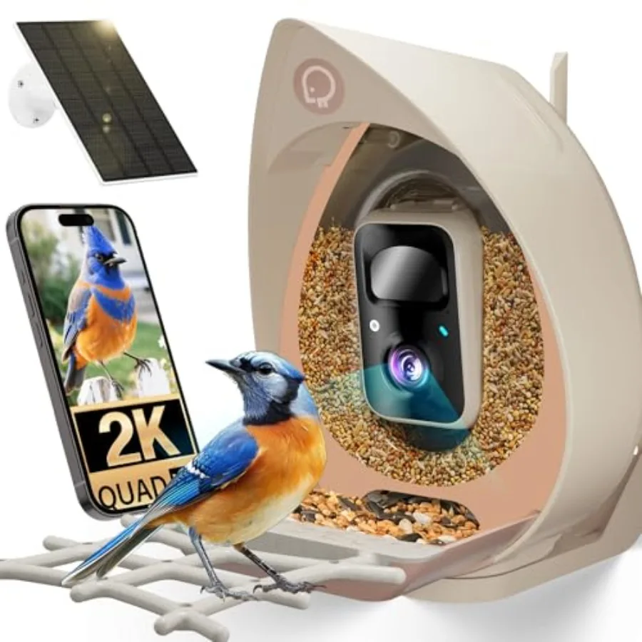 Smart Bird Feeder with Camera Solar Powered Outdoor 2K HD Live Video AI Bird ID 11000+ Species Squirrel Proof Instant Alerts IP
Smart Bird Feeder with Camera Solar Powered Outdoor 2K HD Live Video AI Bird ID 11000+ Species Squirrel Proof Instant Alerts IP
