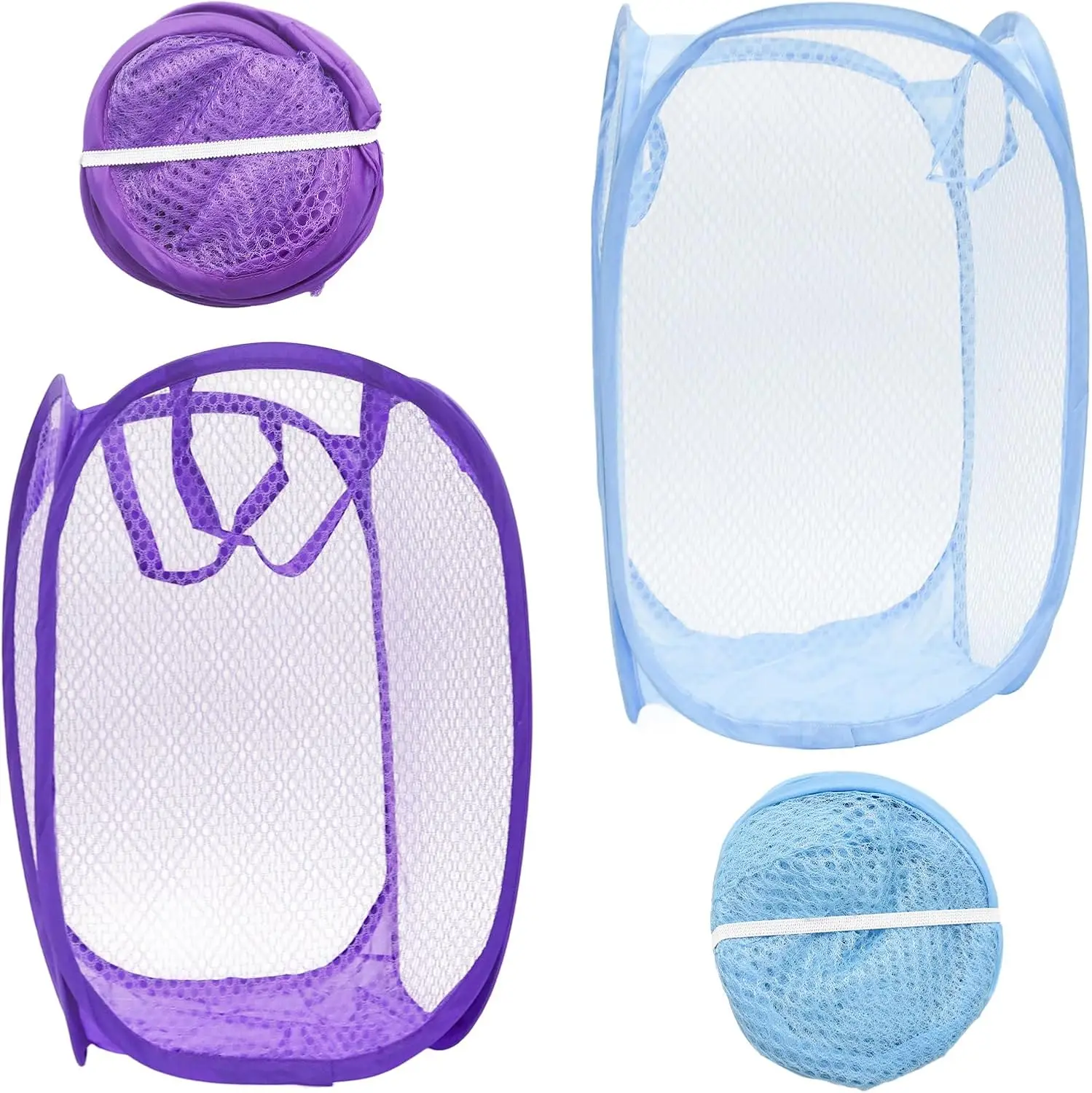 2Pcs Popup Mesh Laundry Baskets, Collapsible and Portable Laundry Hamper, Ideal for Travel and Home Use (Purple & Blue)
2Pcs Popup Mesh Laundry Baskets, Collapsible and Portable Laundry Hamper, Ideal for Travel and Home Use (Purple & Blue)