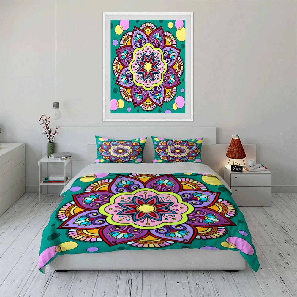 Colorful Mandala Three-Piece Set for Decoration Exquisite three-piece bedding set gift for kids and adults
Colorful Mandala Three-Piece Set for Decoration Exquisite three-piece bedding set gift for kids and adults