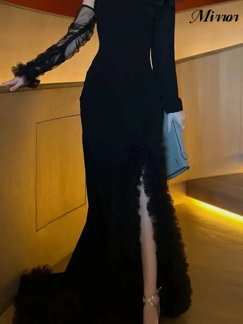 Mirror Dress Elegant Vintage Simple Black Ruffle Mermaid One Shoulder Customized Formal Occasion Prom Dress Evening Party Gowns
Mirror Dress Elegant Vintage Simple Black Ruffle Mermaid One Shoulder Customized Formal Occasion Prom Dress Evening Party Gowns