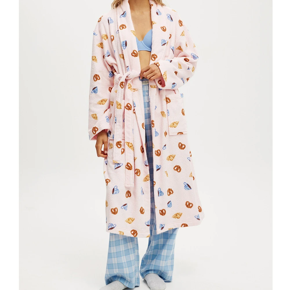 Dourbesty Womens Autumn Winter Shawl Robe Plush Striped Bathrobe with Pockets Long Sleeve Knee Length Nightgown Robes Loungewear
Dourbesty Womens Autumn Winter Shawl Robe Plush Striped Bathrobe with Pockets Long Sleeve Knee Length Nightgown Robes Loungewear