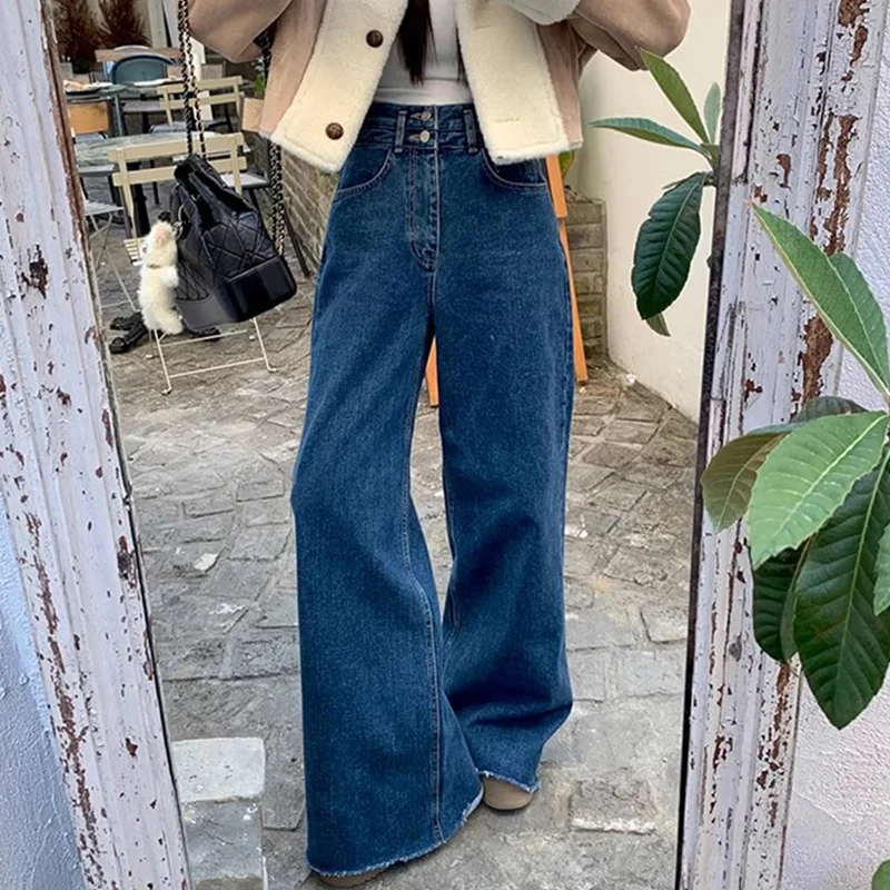 Retro Chic High Waist Wide Leg Jeans Women's Denim Pants Double Button Design Long Pants Fall Winter Faion Trend
Retro Chic High Waist Wide Leg Jeans Women's Denim Pants Double Button Design Long Pants Fall Winter Faion Trend