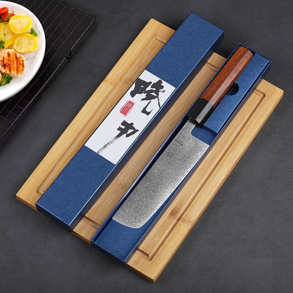 6.5" Japanese Nakiri Knife 67 Layer Damascus Steel Kitchen Chef Knives Cooking Slicing Meat Vegetables Cleaver Cutlery Cookware
6.5" Japanese Nakiri Knife 67 Layer Damascus Steel Kitchen Chef Knives Cooking Slicing Meat Vegetables Cleaver Cutlery Cookware