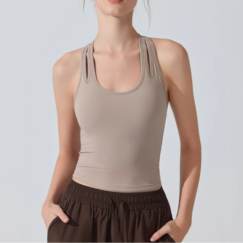 Naked Antibacterial Sports Vest Detachable Chest Pad U Neck Yoga Bra Slim Running Fitness Tank Tops Summer Women Croped Hollow
Naked Antibacterial Sports Vest Detachable Chest Pad U Neck Yoga Bra Slim Running Fitness Tank Tops Summer Women Croped Hollow