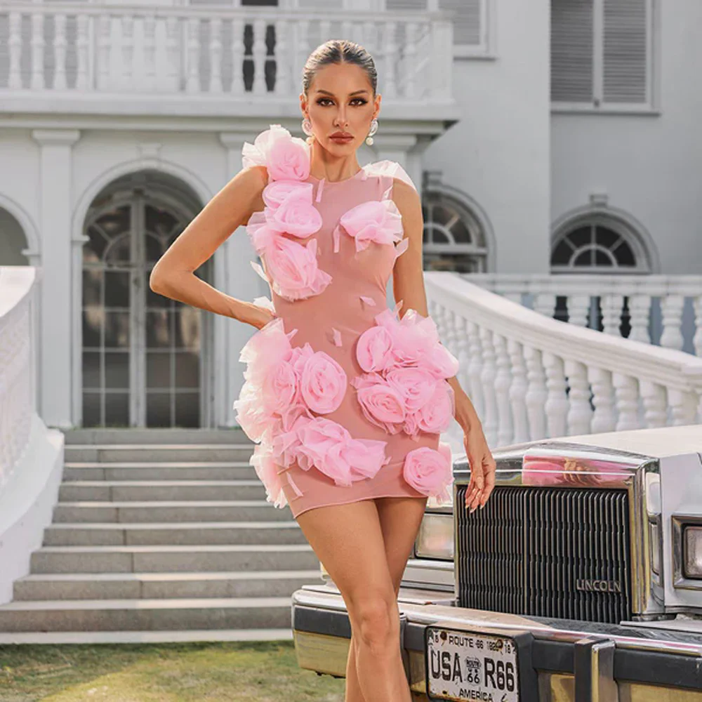 Pretty Sheath Short Women Engagement Dresses With 3D Flower Nude Lining Floral Women Mini Party Dress
Pretty Sheath Short Women Engagement Dresses With 3D Flower Nude Lining Floral Women Mini Party Dress