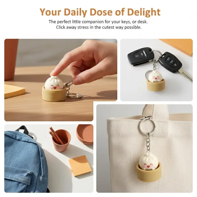 Mini Steamed Bun Stress Relief Soft And Slow Rebound Kneading Kneading Decompression Bun Clicker Keychain Decompression Keyring
Mini Steamed Bun Stress Relief Soft And Slow Rebound Kneading Kneading Decompression Bun Clicker Keychain Decompression Keyring