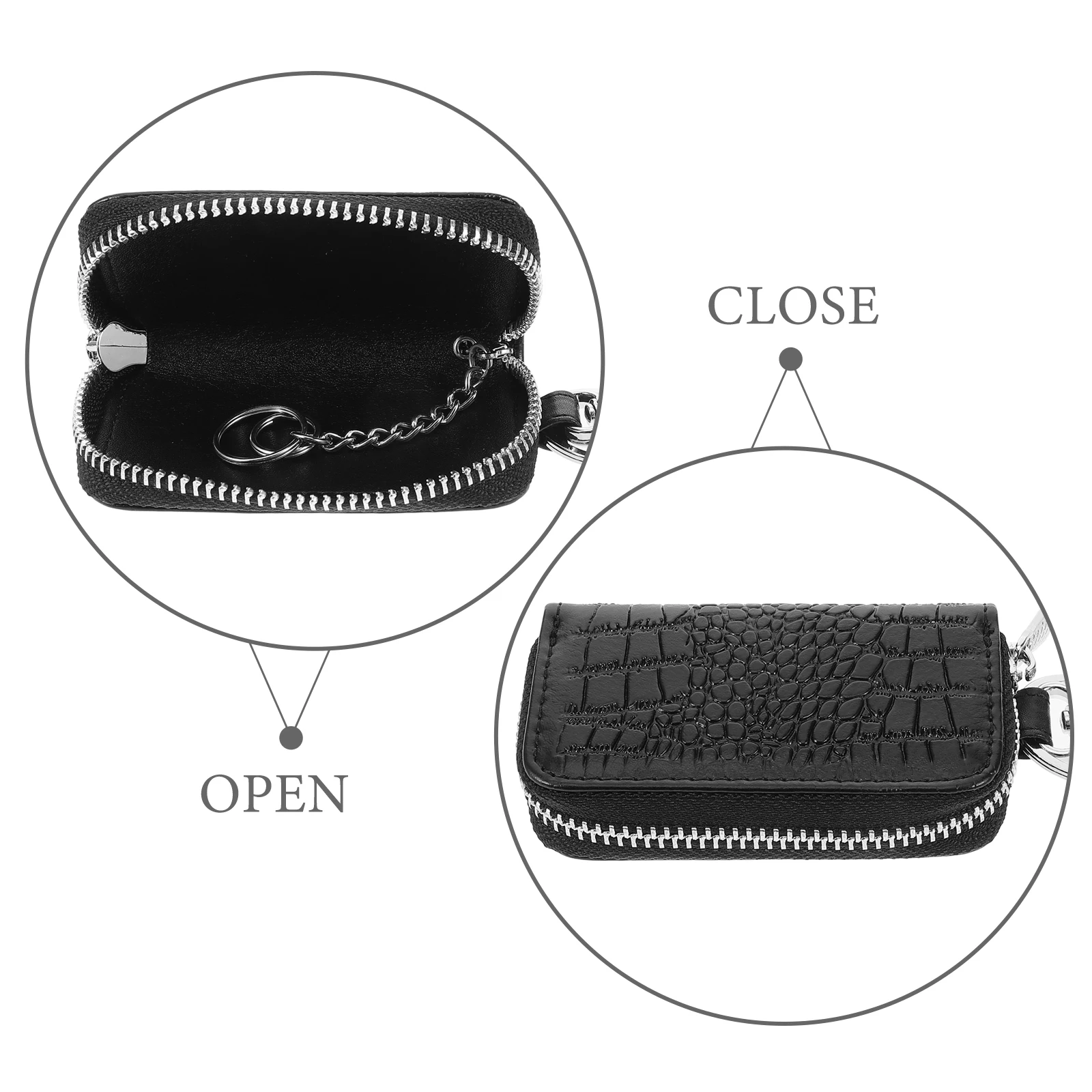 Crocodile Pattern Key Bag Black Car Key Case Keychain Pouch Zipper Design Universal Models Durability Small Bags
Crocodile Pattern Key Bag Black Car Key Case Keychain Pouch Zipper Design Universal Models Durability Small Bags