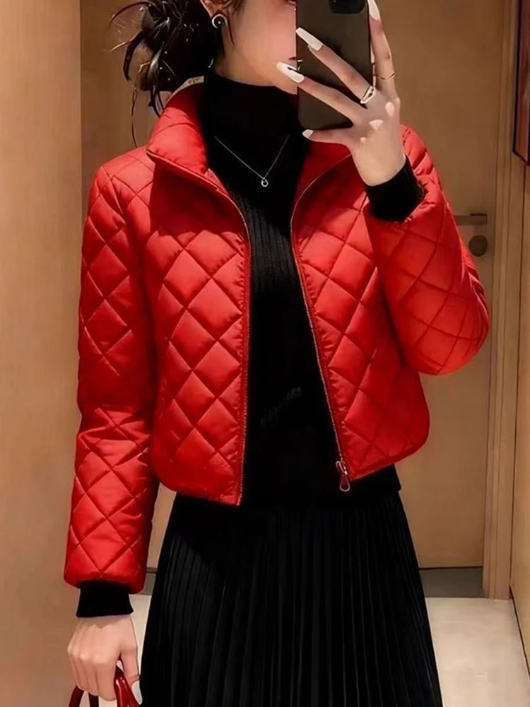 Red ort Quilted Cotton Jaet Women's Faionable Versatile Stand Collar Slimming Warm Outerwear Trendy Commute Sle Zipper
Red ort Quilted Cotton Jaet Women's Faionable Versatile Stand Collar Slimming Warm Outerwear Trendy Commute Sle Zipper