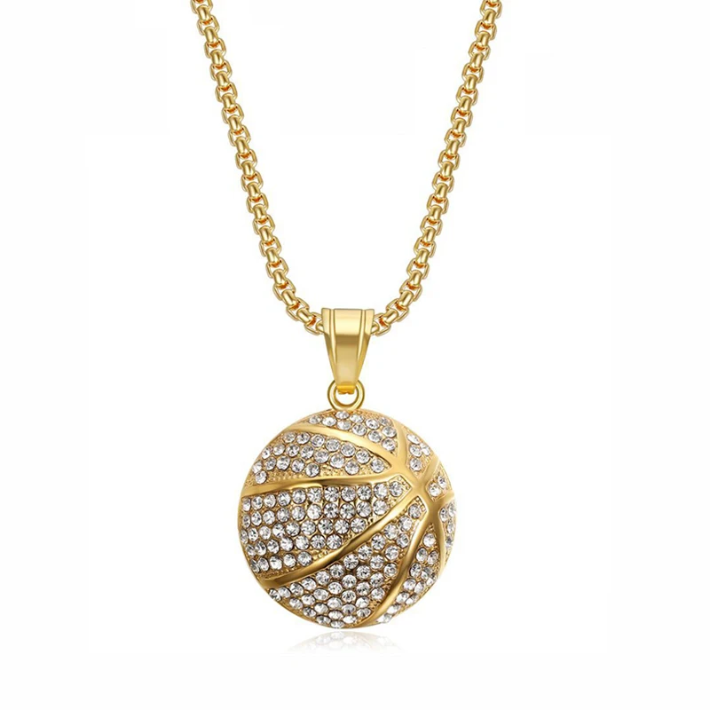 Hip Hop Iced Out Bling Basketball Pendant Dropshipping Gold Color Stainless Steel Sports Necklace For Women Men Jewelry Gift
Hip Hop Iced Out Bling Basketball Pendant Dropshipping Gold Color Stainless Steel Sports Necklace For Women Men Jewelry Gift