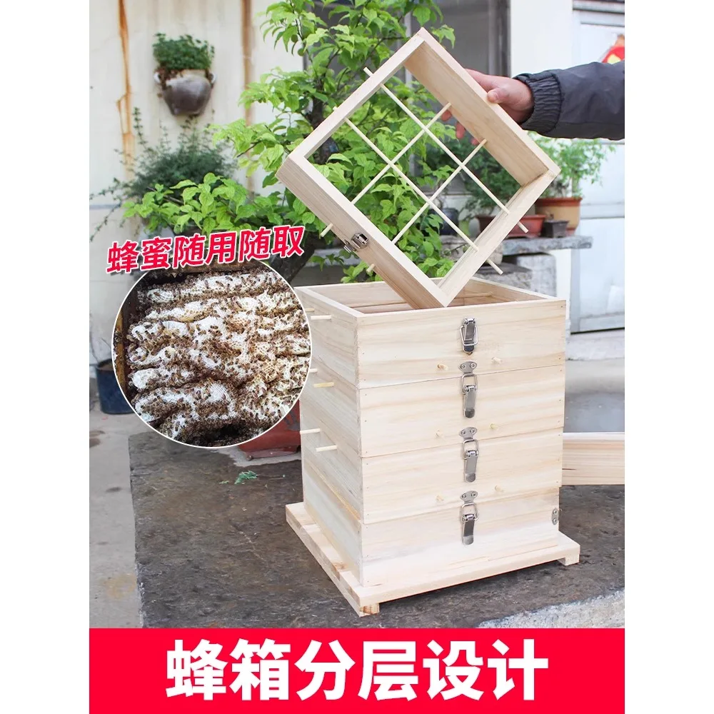 A complete set of 1.4cm thick cedar wood with observation windows and a five layer grid beehive in a Chinese beehive box
A complete set of 1.4cm thick cedar wood with observation windows and a five layer grid beehive in a Chinese beehive box