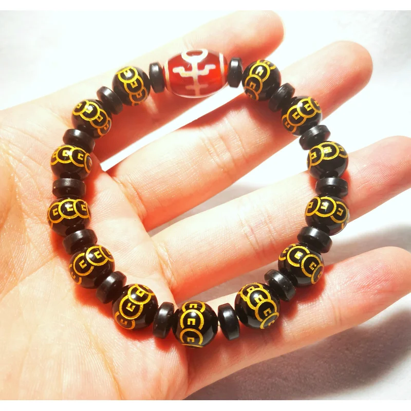 Gold Wire Copper Coins Red Meat Agate Bracelet Woven Lucky Buddha Beads
Gold Wire Copper Coins Red Meat Agate Bracelet Woven Lucky Buddha Beads