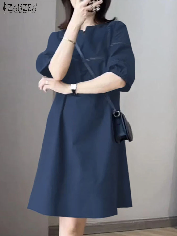 ZANZEA 2025 Summer Sundress Women Elegant Short Puff Sleeve Party Work Derss Stylish Casual Solid A Line Loose Holiday Vestidos
ZANZEA 2025 Summer Sundress Women Elegant Short Puff Sleeve Party Work Derss Stylish Casual Solid A Line Loose Holiday Vestidos