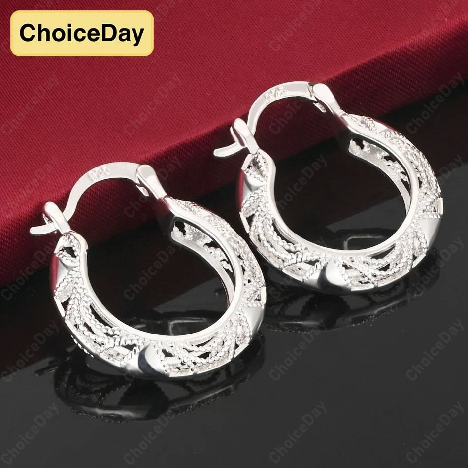 ChoiceDay 925 Sterling Silver Large Round Frosted Hoop Earrings Women Gift Jewelry Party Accessories
ChoiceDay 925 Sterling Silver Large Round Frosted Hoop Earrings Women Gift Jewelry Party Accessories