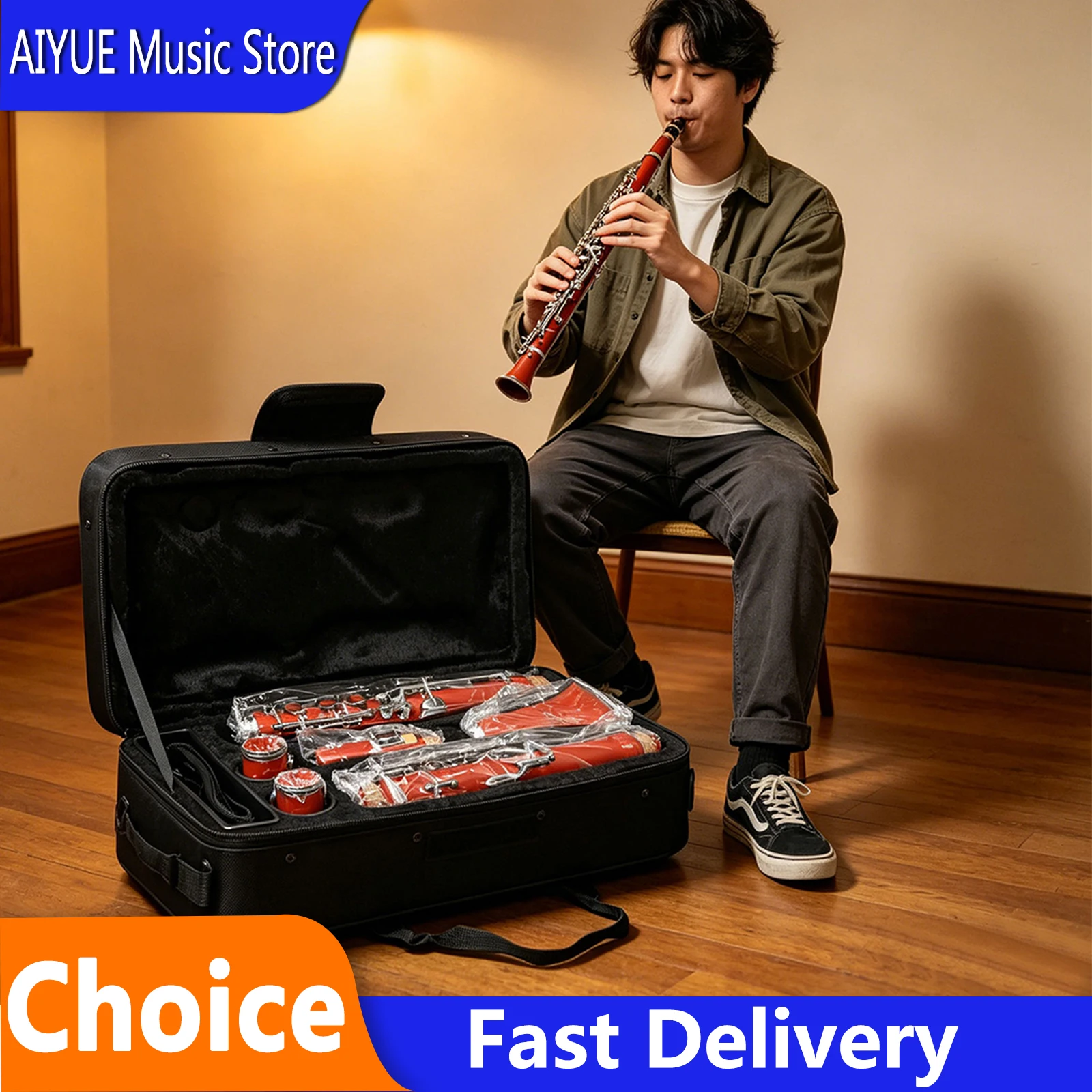 IRIN Clarinet With B-down 17 Key Ring 6 Keys Orange IN610 Dual Adjustment Suitable For Performances Clarinet With Accessories
IRIN Clarinet With B-down 17 Key Ring 6 Keys Orange IN610 Dual Adjustment Suitable For Performances Clarinet With Accessories