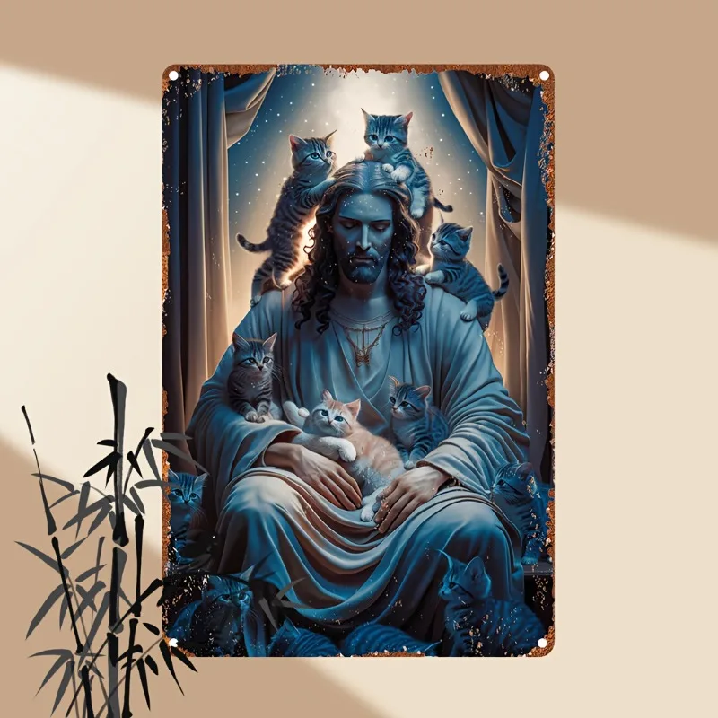 Vintage Metal Tin Sign (12x8 Inches/30x20cm), 2D Cats and Jesus Wall Art, Retro Plaque Decor for Home, Room, Restaurant, Bar
Vintage Metal Tin Sign (12x8 Inches/30x20cm), 2D Cats and Jesus Wall Art, Retro Plaque Decor for Home, Room, Restaurant, Bar
