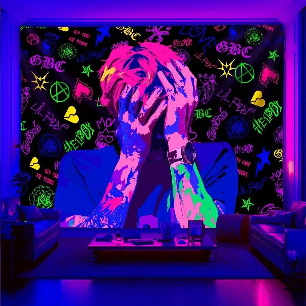 Lil Peep Tapestry - Blacklight Poster for Bedroom, 40x30 Inches, UV Reactive Hip Hop Star Art
Lil Peep Tapestry - Blacklight Poster for Bedroom, 40x30 Inches, UV Reactive Hip Hop Star Art