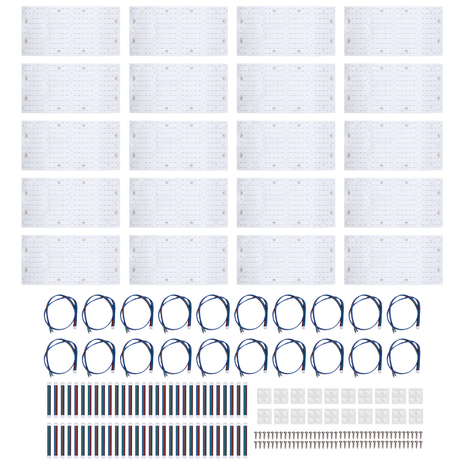20 Set LED Backlight Sheet RGB 36W 245x500mm Flexible Cuttable Connectable LED Panel Sheet with Connector and Adhesive for Home
20 Set LED Backlight Sheet RGB 36W 245x500mm Flexible Cuttable Connectable LED Panel Sheet with Connector and Adhesive for Home