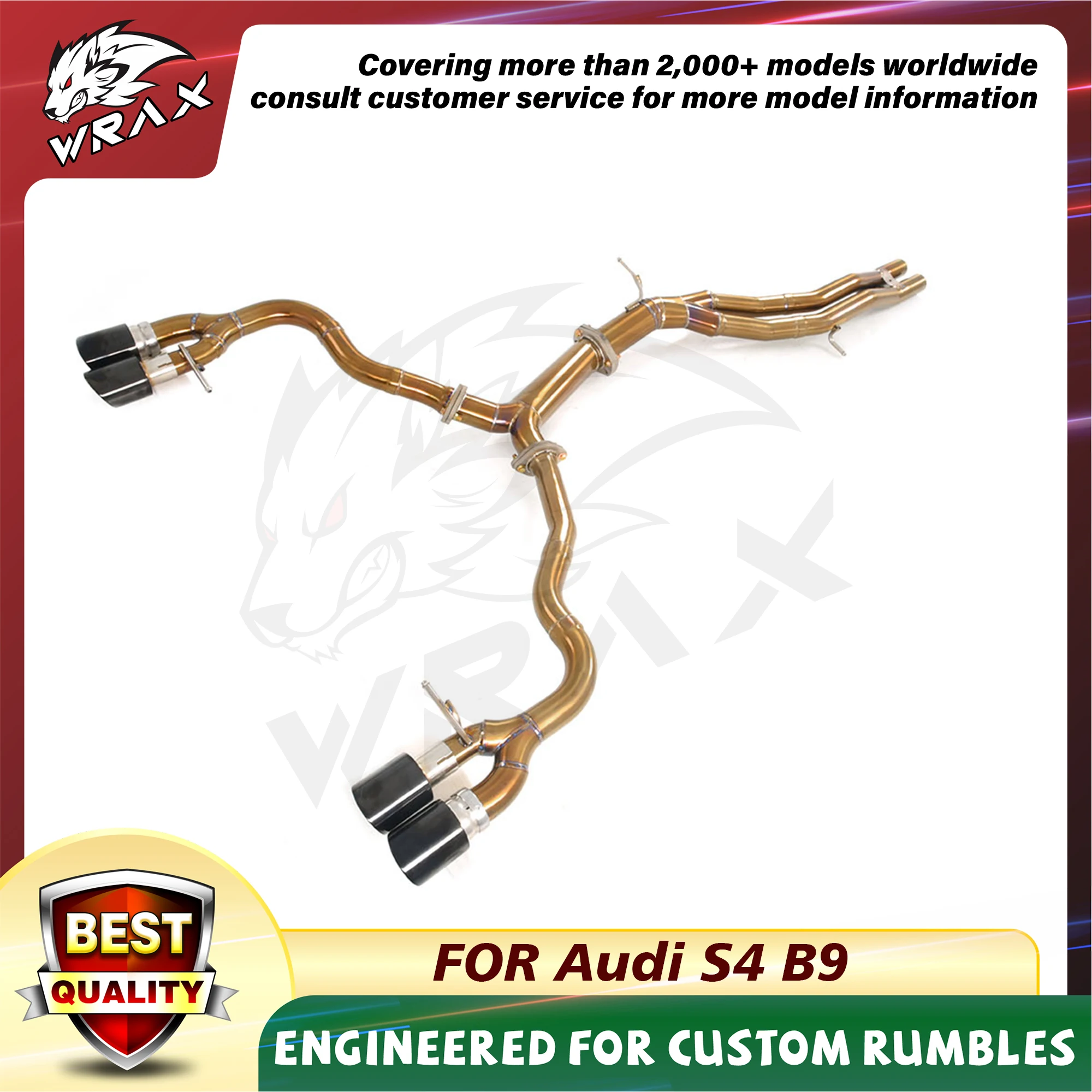 WRAX Titanium Exhaust For Audi Audi S4 S5B9 Electric Exhaust Control Valve Systems car accessories Catback lossless replacement
WRAX Titanium Exhaust For Audi Audi S4 S5B9 Electric Exhaust Control Valve Systems car accessories Catback lossless replacement