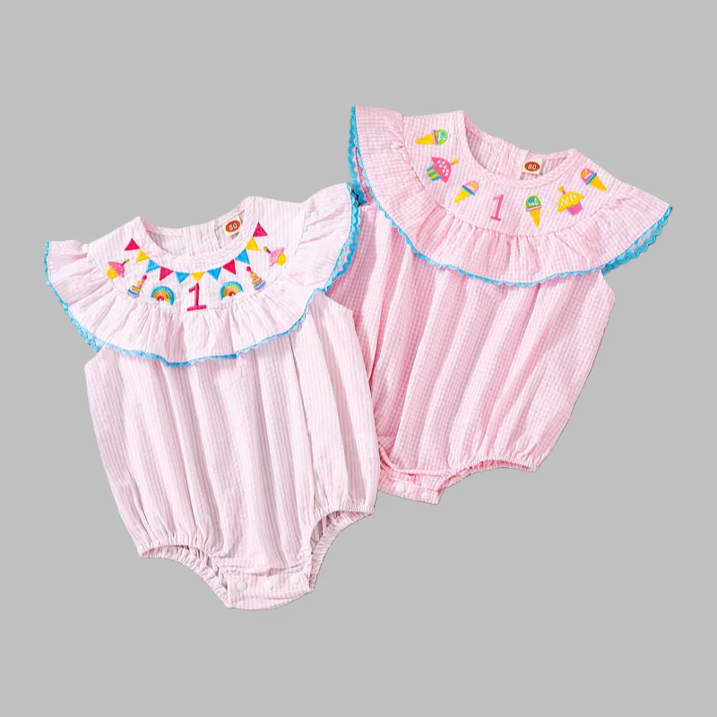 Baby Girl First Birthday Gingham Romper 9-18M Newborn Infant Cotton Ruffled Collar Summer Outfit Milestone Photoshoot Bodysuit
Baby Girl First Birthday Gingham Romper 9-18M Newborn Infant Cotton Ruffled Collar Summer Outfit Milestone Photoshoot Bodysuit
