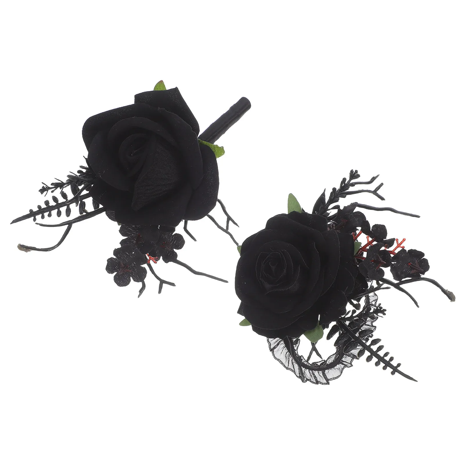 Black Gothic Wedding Boutonniere and Wrist Corsage Set Artificial Rose for Groom Bride Bridesmaid Outdoor Indoor
Black Gothic Wedding Boutonniere and Wrist Corsage Set Artificial Rose for Groom Bride Bridesmaid Outdoor Indoor