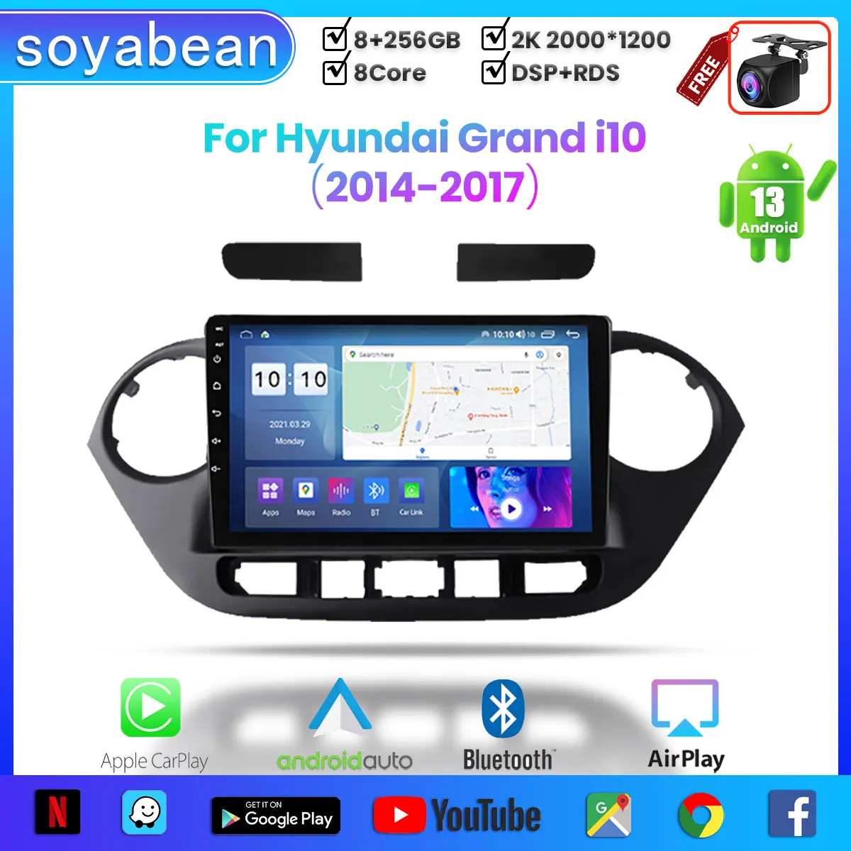 Автомобильный радиоприемник Android 13 для Hyundai Grand i10 2014-2017, 9 дюймов, 2K мультимедийный плеер с 4G Carplay DSP и 2Din GPS-навигацией.
Автомобильный радиоприемник Android 13 для Hyundai Grand i10 2014-2017, 9 дюймов, 2K мультимедийный плеер с 4G Carplay DSP и 2Din GPS-навигацией.