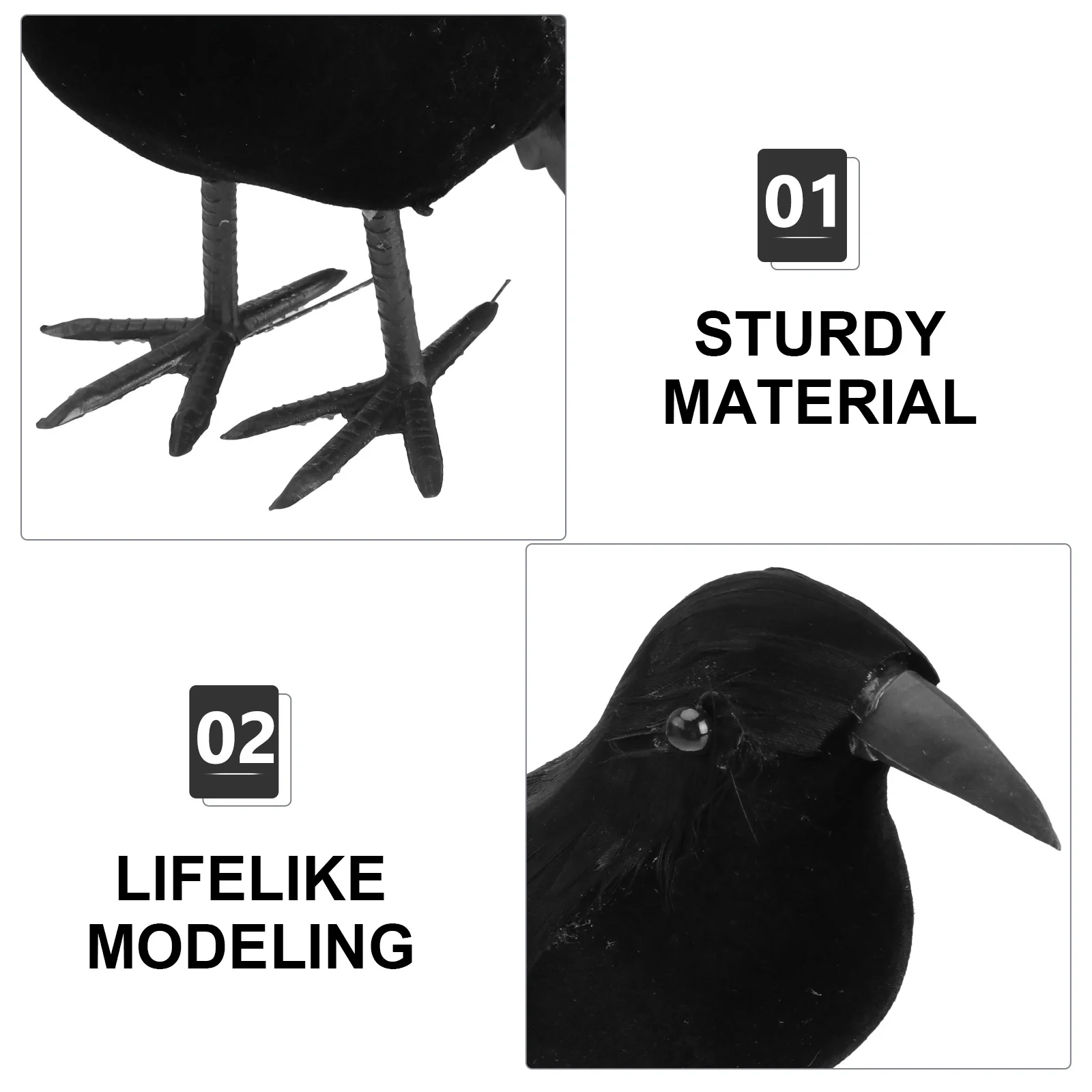 4Pcs Simulation Crow Halloween Decoration Realistic Design Stylish Home Office Church Easter Feathered Adornment
4Pcs Simulation Crow Halloween Decoration Realistic Design Stylish Home Office Church Easter Feathered Adornment