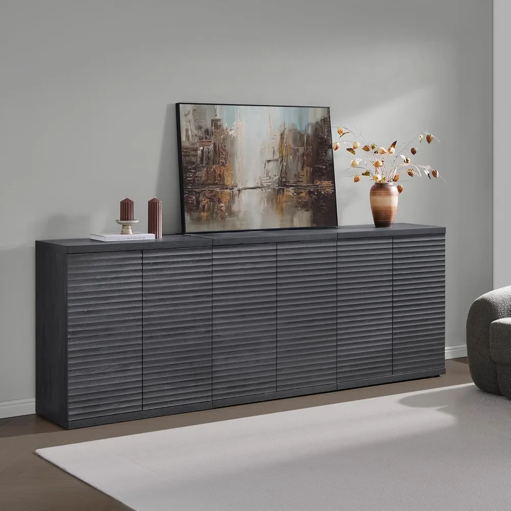 Buffet Cabinet with Storage Accent Sideboard Modern Credenza with Doors & Shelves Fluted Media Console Mid Century, Customized
Buffet Cabinet with Storage Accent Sideboard Modern Credenza with Doors & Shelves Fluted Media Console Mid Century, Customized