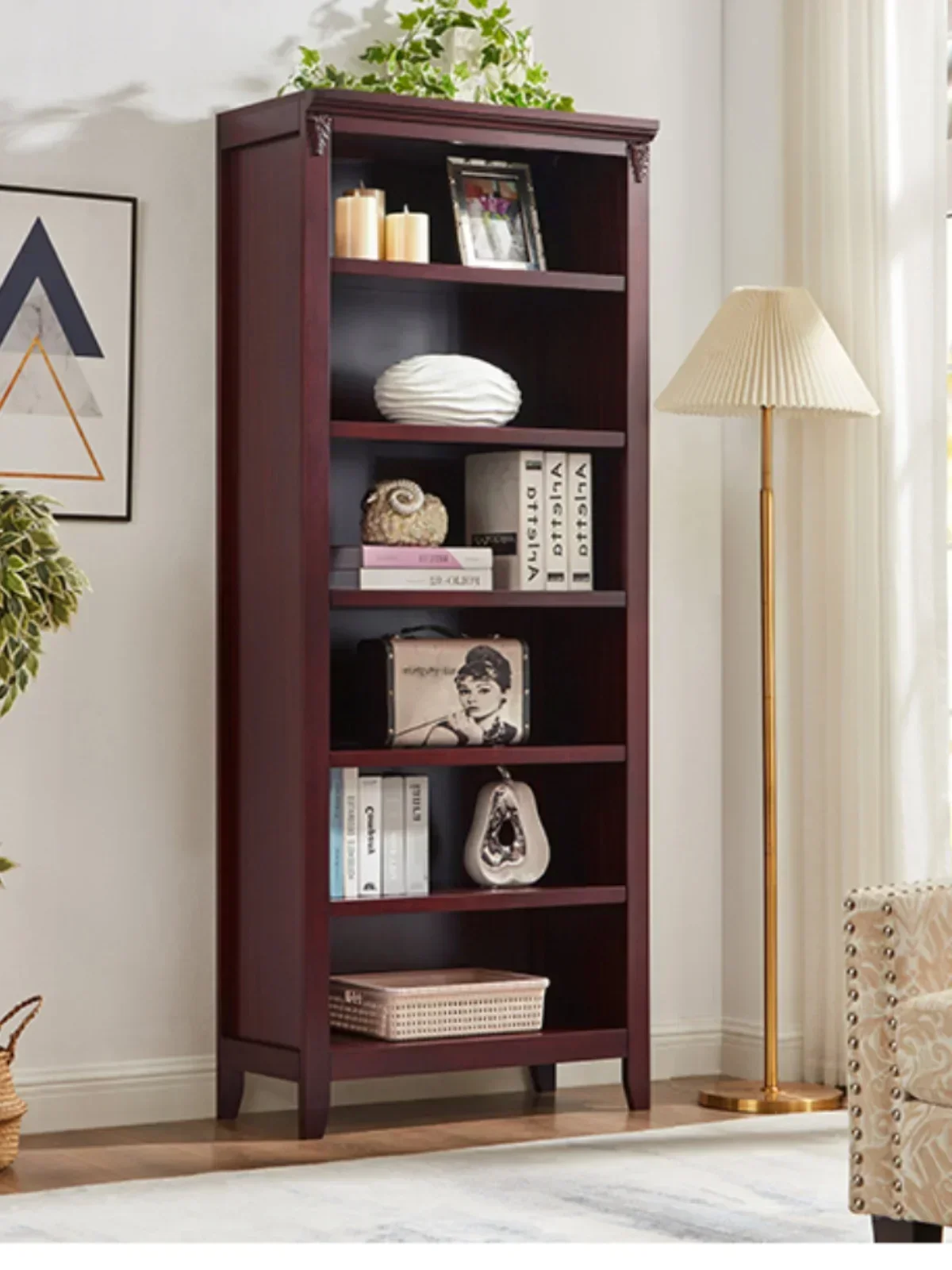 American style bookshelf storage rack, solid wood bookshelf, living room storage cabinet, multi-layer grille cabinet
American style bookshelf storage rack, solid wood bookshelf, living room storage cabinet, multi-layer grille cabinet