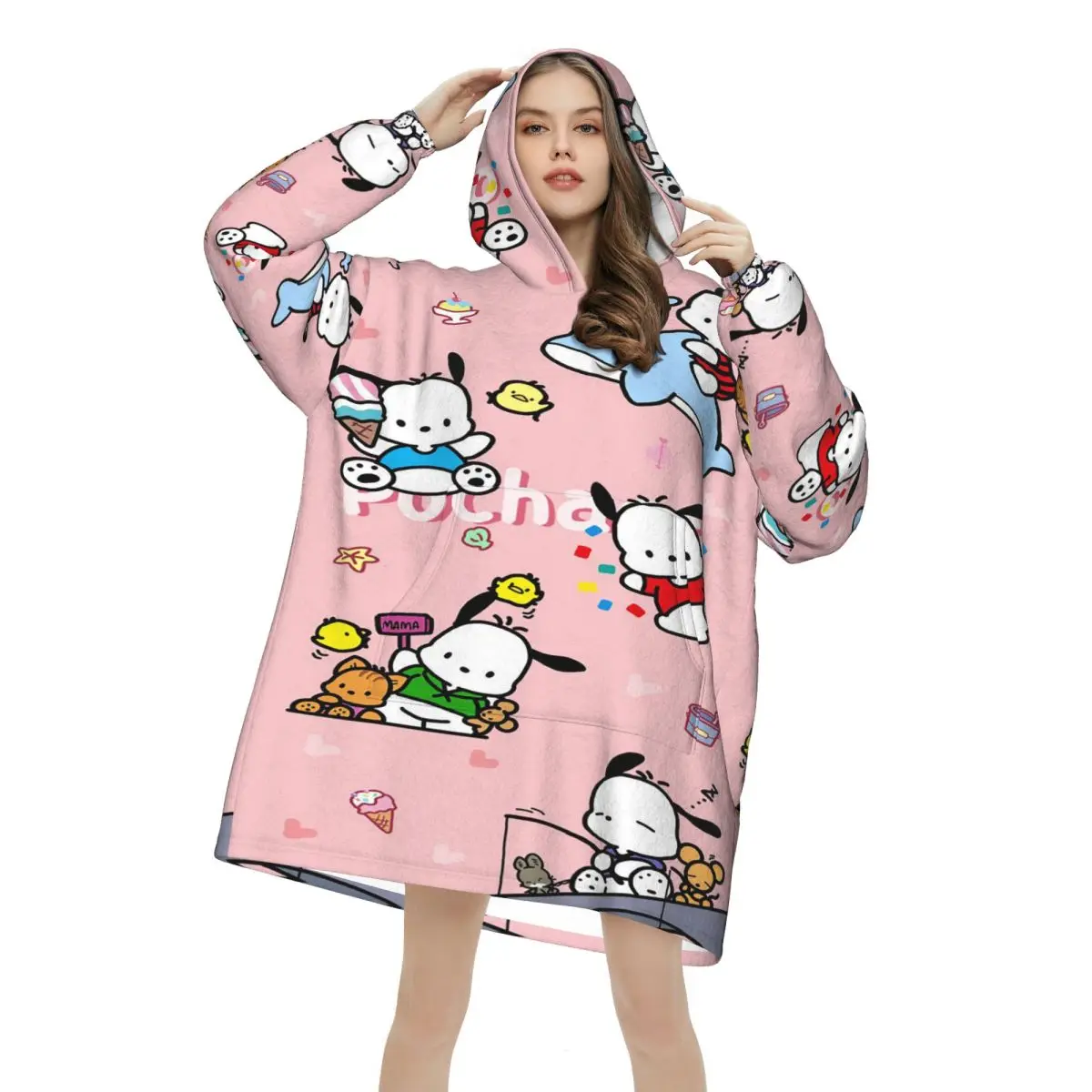 Носимое одеяло Pochaccos, толстовка с капюшоном для женщин и мужчин, толстовка большого размера, одеяло с карманом
Носимое одеяло Pochaccos, толстовка с капюшоном для женщин и мужчин, толстовка большого размера, одеяло с карманом