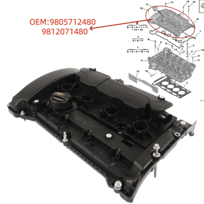 9805712480 9812071480 For Peugeot 308 3008 208 Citroen C4 DS3 DS5 6V THP Cylinder head cover Engine valve cover
9805712480 9812071480 For Peugeot 308 3008 208 Citroen C4 DS3 DS5 6V THP Cylinder head cover Engine valve cover