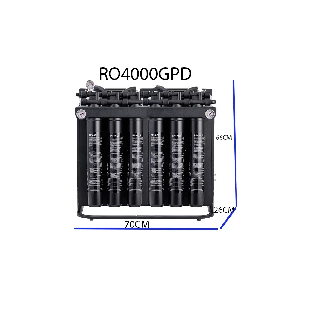 4000GPD RO System 10LPM 0.5TPH Reverse Osmosis Purifier Ice Machine Coffee Shop Canteen Water Filter For Commercial
4000GPD RO System 10LPM 0.5TPH Reverse Osmosis Purifier Ice Machine Coffee Shop Canteen Water Filter For Commercial