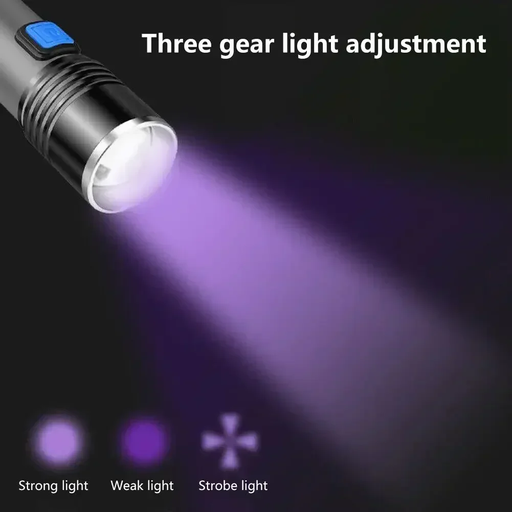 395 нм УФ-фонарик Blacklight с возможностью масштабирования, USB перезаряжаемый светодиодный светильник, ультрафиолетовые мини-фонарики для детектора мочи домашних животных, отверждение смолы
395 нм УФ-фонарик Blacklight с возможностью масштабирования, USB перезаряжаемый светодиодный светильник, ультрафиолетовые мини-фонарики для детектора мочи домашних животных, отверждение смолы