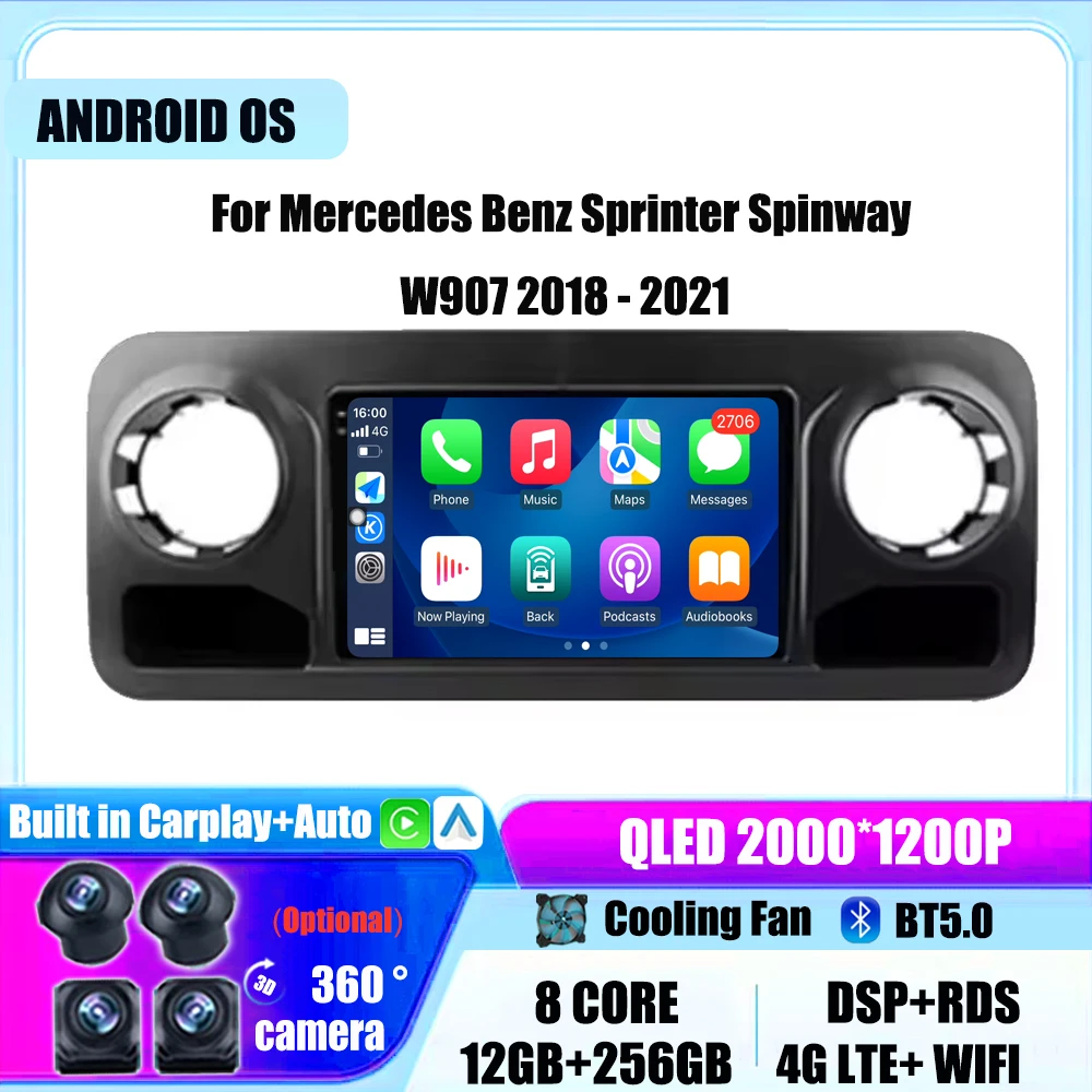 Car Radio Navigation GPS Multimedia Video PlayerAndroid OS Carplay Auto For Mercedes Benz Sprinter Spinway W907 2018 - 2021
Car Radio Navigation GPS Multimedia Video PlayerAndroid OS Carplay Auto For Mercedes Benz Sprinter Spinway W907 2018 - 2021