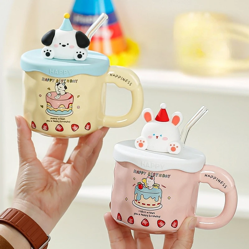 Cartoon Animal Cake Ceramic Mug, Birthday Gift Tea Cup Set for Girls, Creative Breakfast Milk Coffee Mugs, Cute Straw Cups
Cartoon Animal Cake Ceramic Mug, Birthday Gift Tea Cup Set for Girls, Creative Breakfast Milk Coffee Mugs, Cute Straw Cups