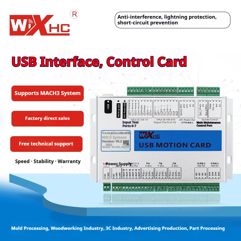 CNC XHC MKX-V 3/4/6 axis motion control card 2000kHz frequency Mach3 USB controller breakout board for engraving and cutting
CNC XHC MKX-V 3/4/6 axis motion control card 2000kHz frequency Mach3 USB controller breakout board for engraving and cutting